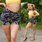 Trendy Highwaist Shorts with chain print XL/XXL