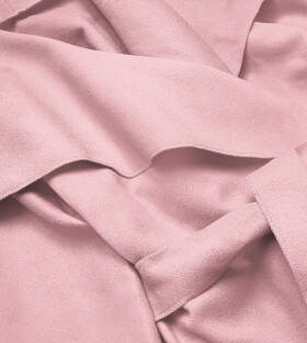 Anticky růžový dámský minimalistický kabát (747ART) Barva: odcienie różu, Velikost: ONE SIZE