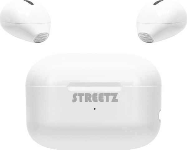Streetz Mini bevielės ausinės STREETZ su krovimo dėklu, True Belaidės Stereo, baltos / TWS-114