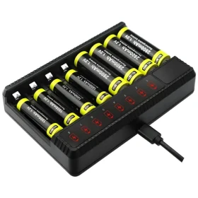 Beline nabíjačka AA/AAA batérií / Nabíjačka batérií / 8 slotov / USB / LED indikácia