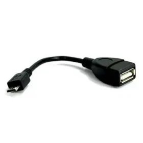 OTG redukcia microUSB - USB-A čierna / Redukcia USB / microUSB samec - USB-A samica / 0,15 m / USB 2.0
