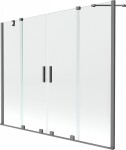 MEXEN/S - Velar Duo dvojkrídlová posuvná vaňová zástena 180 x 150, transparent, grafit metal 896-180-000-02-95