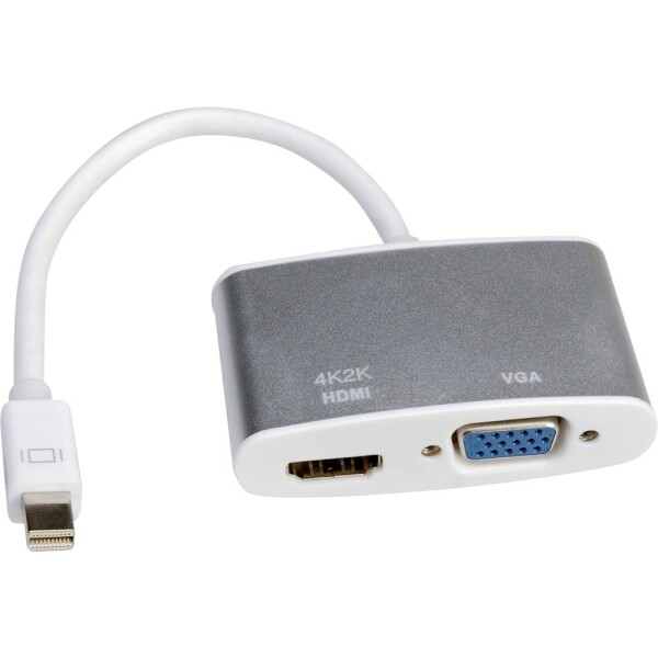 Roline Mini-DisplayPort / VGA káblový adaptér Mini DisplayPort konektory, VGA pólové zásuvka 0.10 m strieborná (metalíza) 12.03.3161 Kábel DisplayPort; 12.03.3161