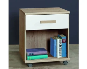 Úložný kontajner na kolieskach Cariba, dub san remo/biely%