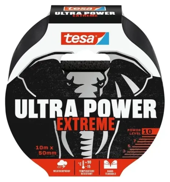 Tesa Ultra Power Extreme černá / Opravárenská páska / voděodolná / 50 mm / 10 m (56622-00000-01)