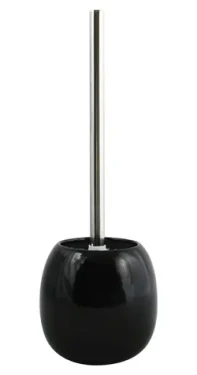 MSV JAVA WC kefa čierna / Keramická nádoba / Nerezová rukoväť / 12 x 38,5 cm