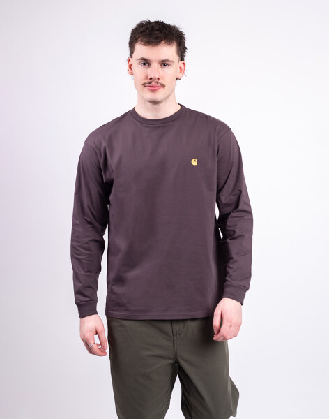 Carhartt WIP L/S Chase T-Shirt Shale/Gold S