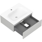 MEXEN/S - Rivel kúpeľňová skrinka 60 cm s umývadlom Vela, 1 šuplík, reliéf, šedá mat/biela mat 91A20-06023-1-BF62-W23M01