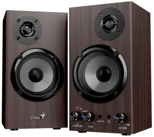 Genius SP-HF520BT hnedá / reproduktory / 20W / 2.0 / drevený box (31730054401)
