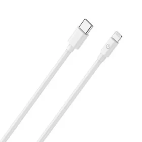 RealPower Lightning kábel biela / Dátový a nabíjací kábel / USB-C na Lightning / 2 m / MFI certifikácia (385242)
