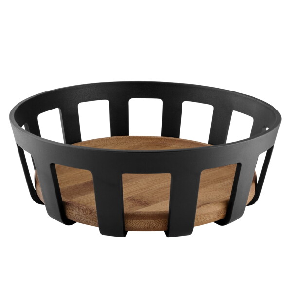 Eva Solo Košík na pečivo Nordic Kitchen čierny plast bambus 22 x 7 cm