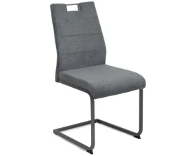 Jedálenská stolička Lutz, stredne šedá látka%
