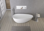 CERANO - Vaňa z liateho mramoru Aura - voľne stojaca - biela matná - 180x90x58 CER-VELA1050W