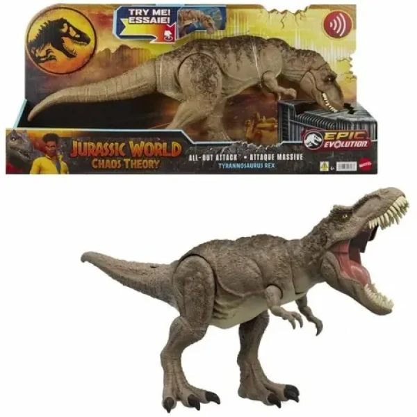 Mattel Jurassic WORLD zbesilý útok t-rexe so zvukmi