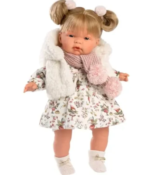 Llorens 38352 JOELLE - realistická bábika so zvukmi a mäkkým látkovým telom - 38 cm