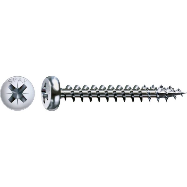 SPAX 0231010450305 polkruhové skrutky 4.5 mm 30 mm krížová dražka Pozidriv ocel 500 ks; 0231010450305