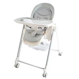 2Kids Toys Jedálenská stolička s kolieskami sivá / od 6 mesiacov (2D98257)