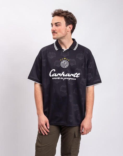Carhartt WIP S/S Terrace Football T-Shirt Heart Train Jacquard, Black L