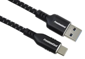 PremiumCord USB-C - USB 3.0 A / Kábel / USB 3.2 Gen 1 / 5 Gbit / s / 3A / 0,5 m / bavlnený oplet (ku31cx05)