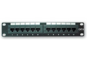 10 Patch panel LYNX 12port / Cat5E / UTP / čierny (LX12U-C5E-10I-BK)