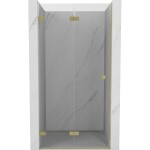 MEXEN/S - Lunar-F skladacie sprchové dvere ľavé 70, transparent, zlatá kartáčovaná 836-070-000-55-00-L