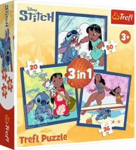 Trefl Puzzle Čas so Stitchom 3v1