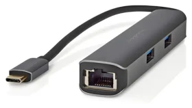 Nedis USB-C dokovacia stanica 5v1 antracit / Dokovacia stanica / HDMI výstup / RJ45 / 3x USB-A / 5 Gbps / 0,2 m (CCBW64210AT02)