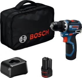 BOSCH GSR 12V-32 Professional modrá / Aku vŕtací skrutkovač / 12V / 10mm skľučovadlo / 32 Nm / 2x 2,0 Ah / taška (06019N7003)