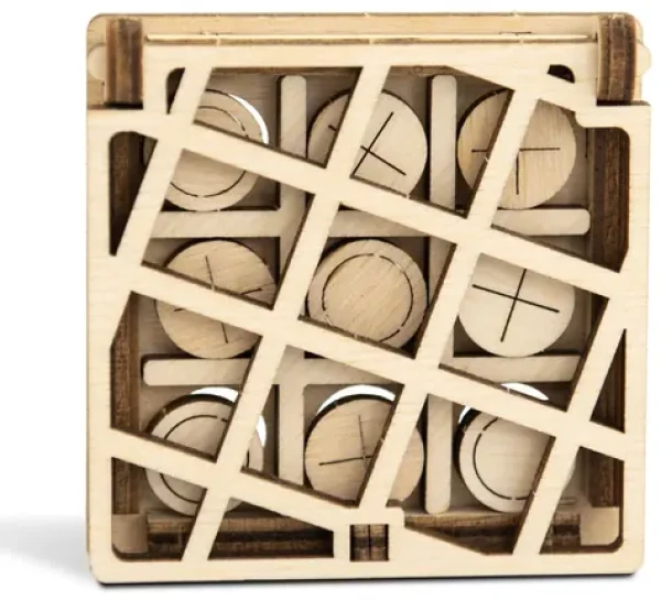 Wooden City 3D Drevené puzzle hra mini Piškvorky varianta 2/16 dielikov/od 14 rokov