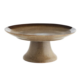 MADAM STOLTZ Kameninová misa na podstavci Brown 28 cm