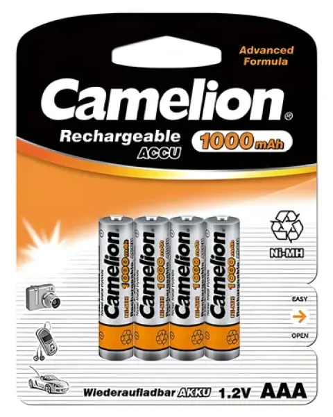 Camelion AAA (R03) / Nabíjacie batérie / Ni-MH / 1000 mAh / 4 ks (17010403)