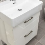 Mereo Leny, kúpeľňová skrinka s keramickým umývadlom 60 cm, biela, nové madlo CN811N