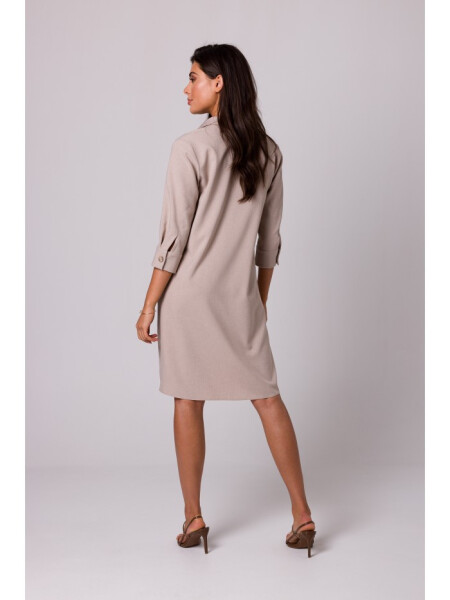 Model 18407153 Rozšířené košilové šaty béžové EU XL - BeWear