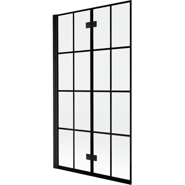 MEXEN - MIST vaňová zástena 100x150 cm 6mm 2-s, čierna, dekor, ľavá 8A9-100-002-70-77-L