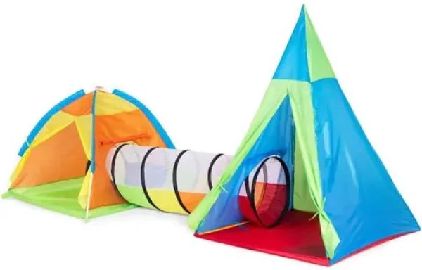 ECOTOYS Tunelová sústava s dvoma stanmi 3v1 (2402)