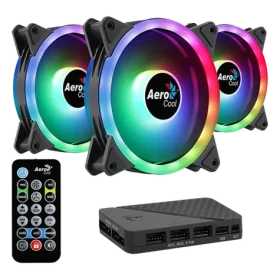 AeroCool Duo 12 Pro / sada ventilátorov / 120mm / ARGB / húb / ovládač (AEROPGSDUO12-PRO-ARG)