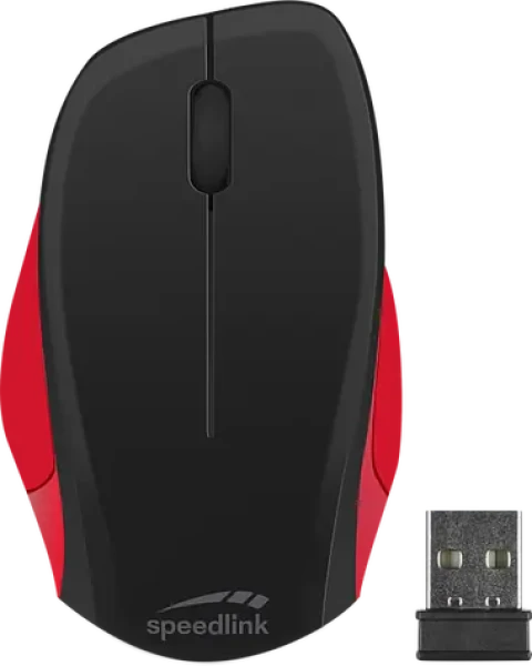 LEDGY Mouse - Wireless čierno-červená / bezdrôtová myš / optická / 1200 DPI / 3 tlačidlá / 2.4GHz (SL-630015-BKRD)