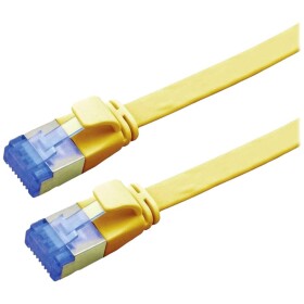 Value 21.99.2133 RJ45 sieťové káble, prepojovacie káble CAT 6A F/UTP 3.00 m žltá tienený, plochý, pozlátené kontakty 1 ks; 21.99.2133