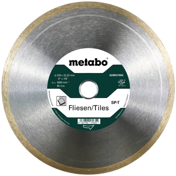 Metabo 628557000 diamantový rezný kotúč Priemer 230 mm Ø otvoru 22.23 mm obklady 1 ks; 628557000