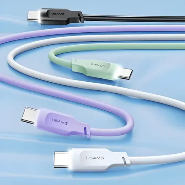 USAMS SJ568 Lithe zelená / Dátový kábel USB-C / 66W / 6A / 1,2 m / LED indikátor (SJ568USB04)