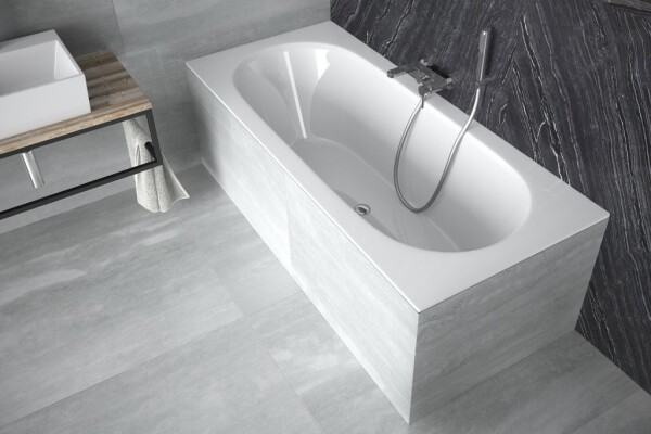 BESCO - Obdĺžniková vaňa VITAE SLIM - Nožičky k vani - S nožičkami, Rozmer vane - 150 × 75 cm VANVITAE150SLIM+OLVPINOZ