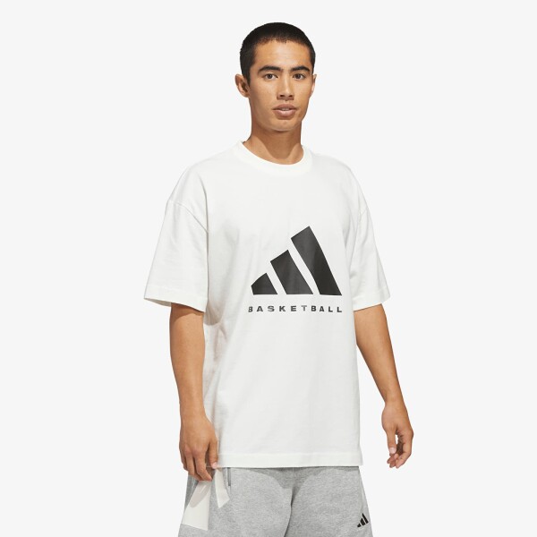 Tričko adidas Basketball T-Shirt (Gender Neutral) Off White/ Black M