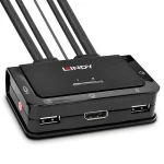 Lindy 42344 / KVM prepínač / 2 porty / DisplayPort 1.2 / USB 2.0 / Audio / 4K 60Hz (42344)