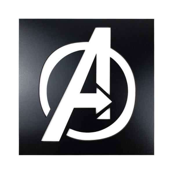 Veselá Stena Drevená nástenná dekorácia Znak Avengers čierny