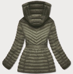 Vypasovaná dámská bunda v khaki barvě model 17189752 khaki L (40) - LHD