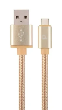 Gembird CCB-MUSB2B-AMCM-6-G USB-C kábel 1.8 m zlatá / USB 2.0 A (M) - USB-C (M) (CCB-MUSB2B-AMCM-6-G)