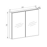 Mereo Aira, kúpeľňová galerka 80 cm, zrkadlová skrinka, dub Halifax CN717GH