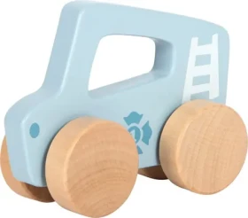 Small Foot Drevené auto na tlačenie Modrá