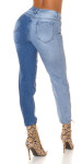 Sexy Highwaist Bi-Color Mom Jeans Used Look denimblue