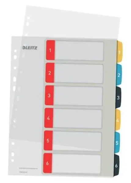 Leitz Cosy A4 Celoplastové registre popisovateľné na počítači 1-6 (12460000)